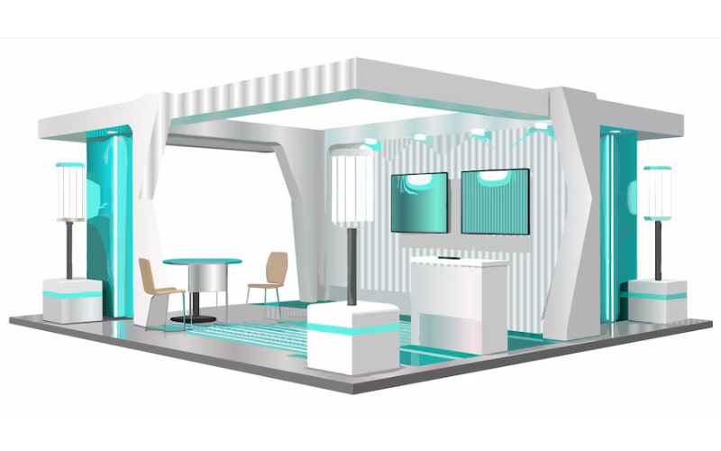 3D Design Services by Expo Creators USA for Custom Trade Show Displays, creating booth designs with furniture, lighting, and decor to match brand themes.