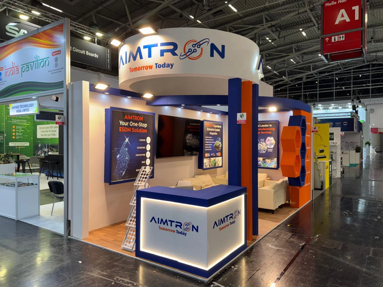 Aimtron exhibition booth at Electronica 2024, Munich, Germany