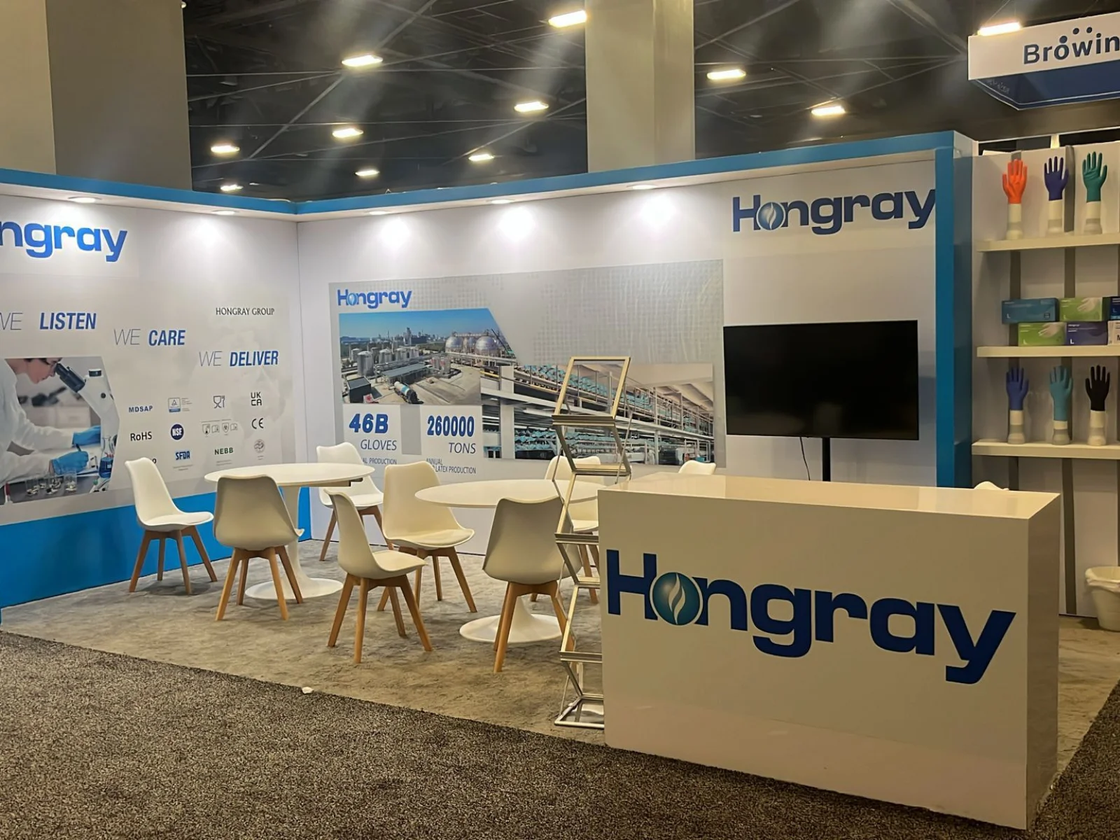 Hongray exhibition booth at FIME Expo 2024, Miami Beach, USA