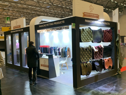 The PANACHE FITTING PRODUCTS booth by Expo Creators showcased custom displays, turnkey solutions, product shelving, and expo graphics.